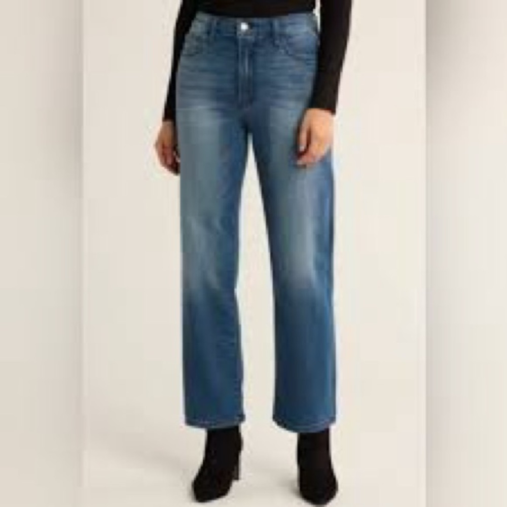 RM Rebecca Minkoff Women's Cropped High Rise Wide-leg Denim Jean Sz 14 EUC